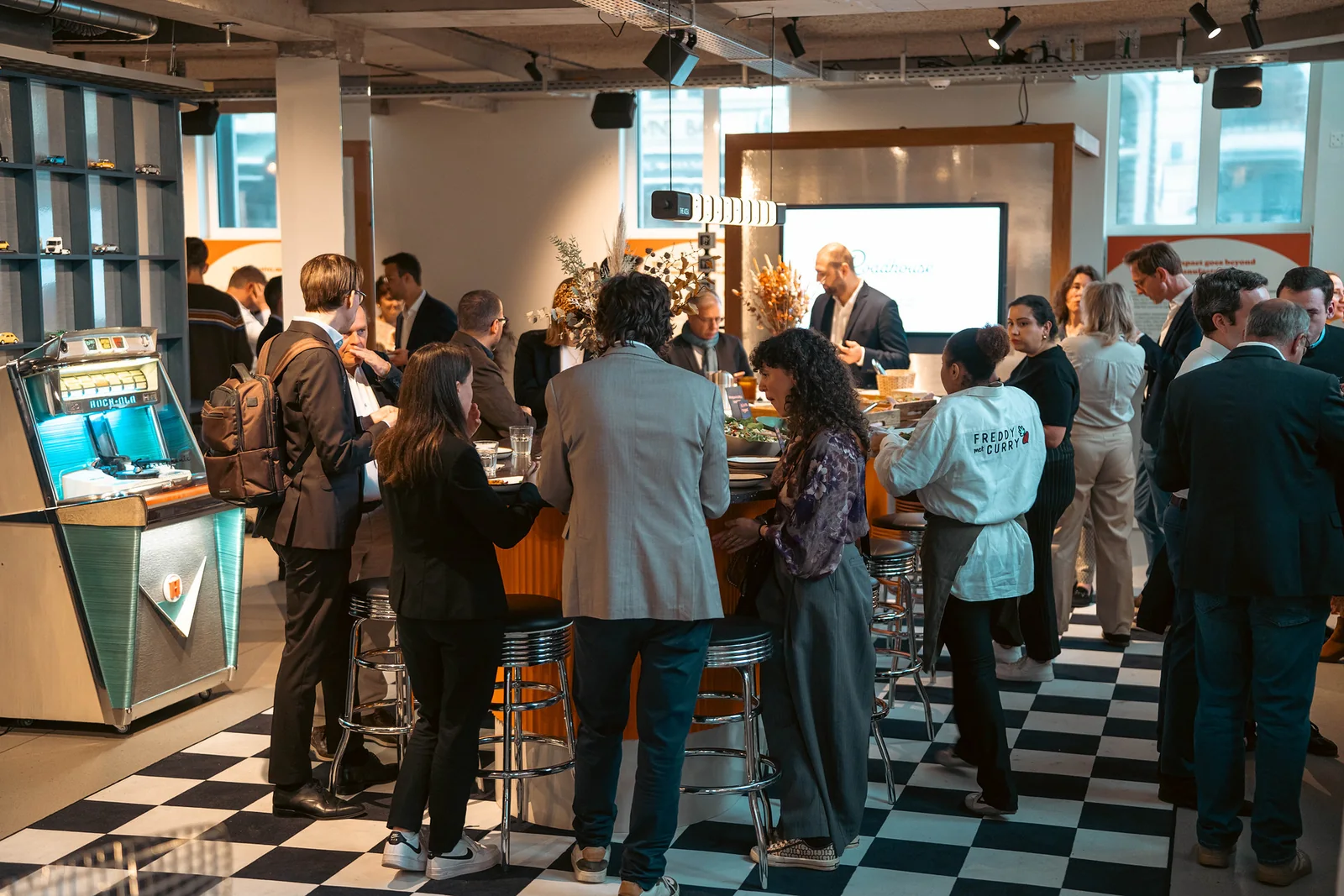 The room full of guests during the week