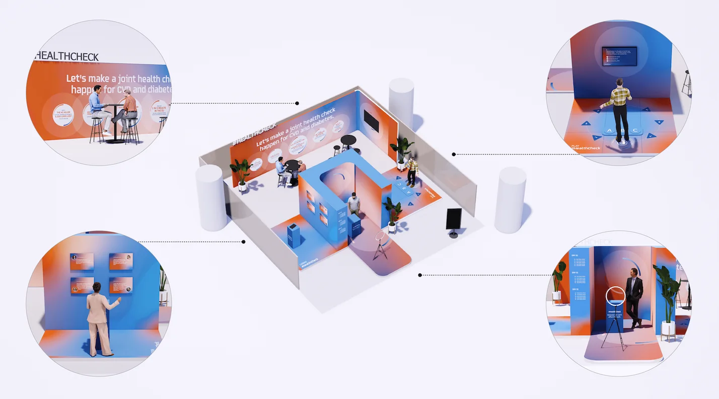 A visualisation of the exhibition stand in the Parliament corridor