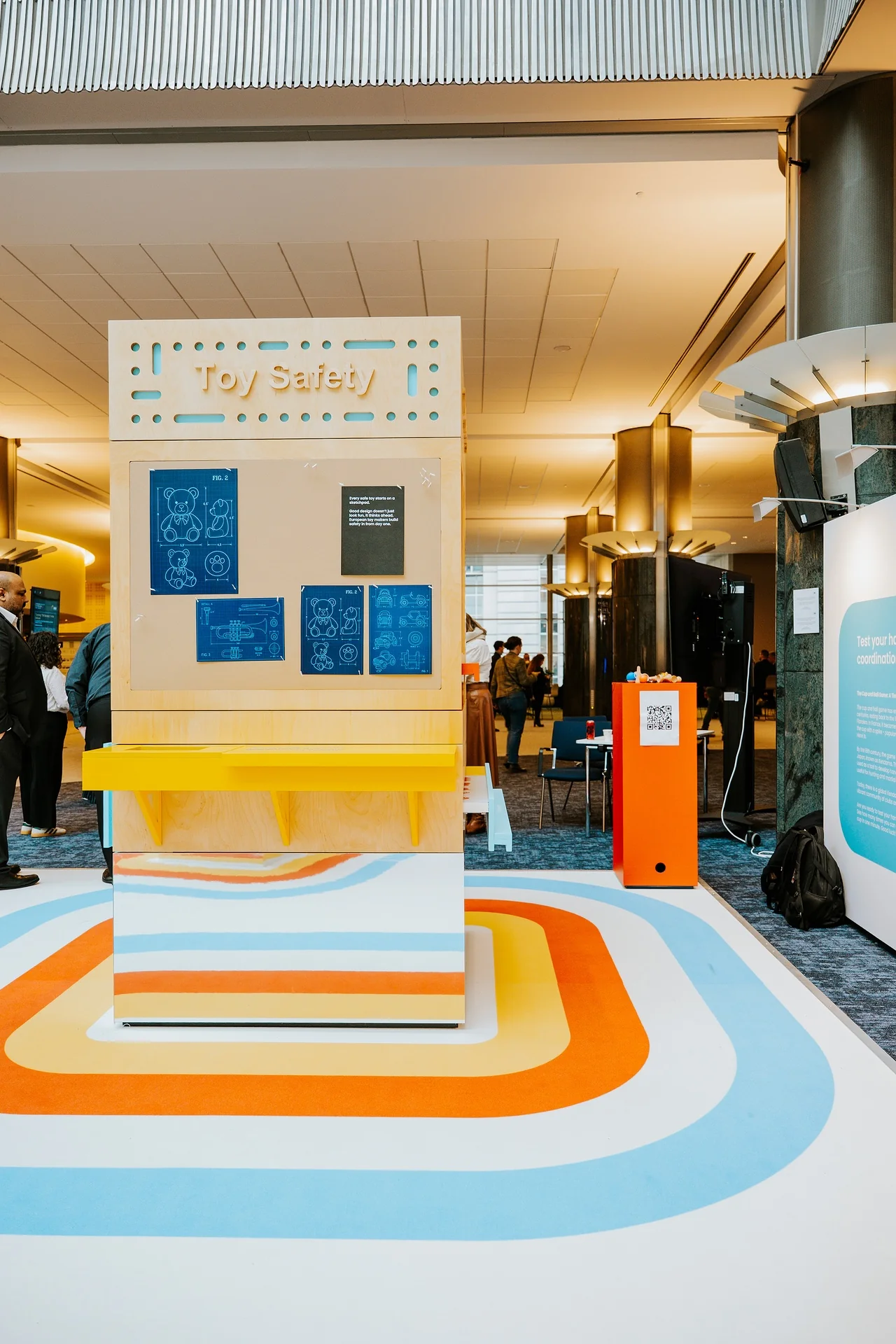A Toy Safety display panel on the exhibition floor